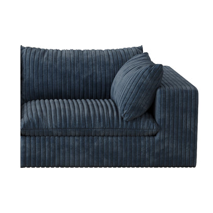 118.2' Cloud Sofa,Corduroy Fabric,Deep Seat Couches,Double - layer design,Removable Cushion,No Assembly, DIY Combination for Living room, Bedroom,Conference room ,Apartment,Blue - 1st Choice Furniture Direct