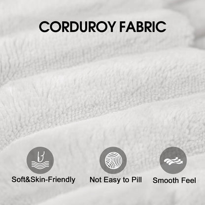 118.2' Cloud Sofa,Corduroy Fabric,Deep Seat Couches,Double - layer design,Removable Cushion,No Assembly, DIY Combination for Living room, Bedroom,Conference room ,Apartment,White - 1st Choice Furniture Direct