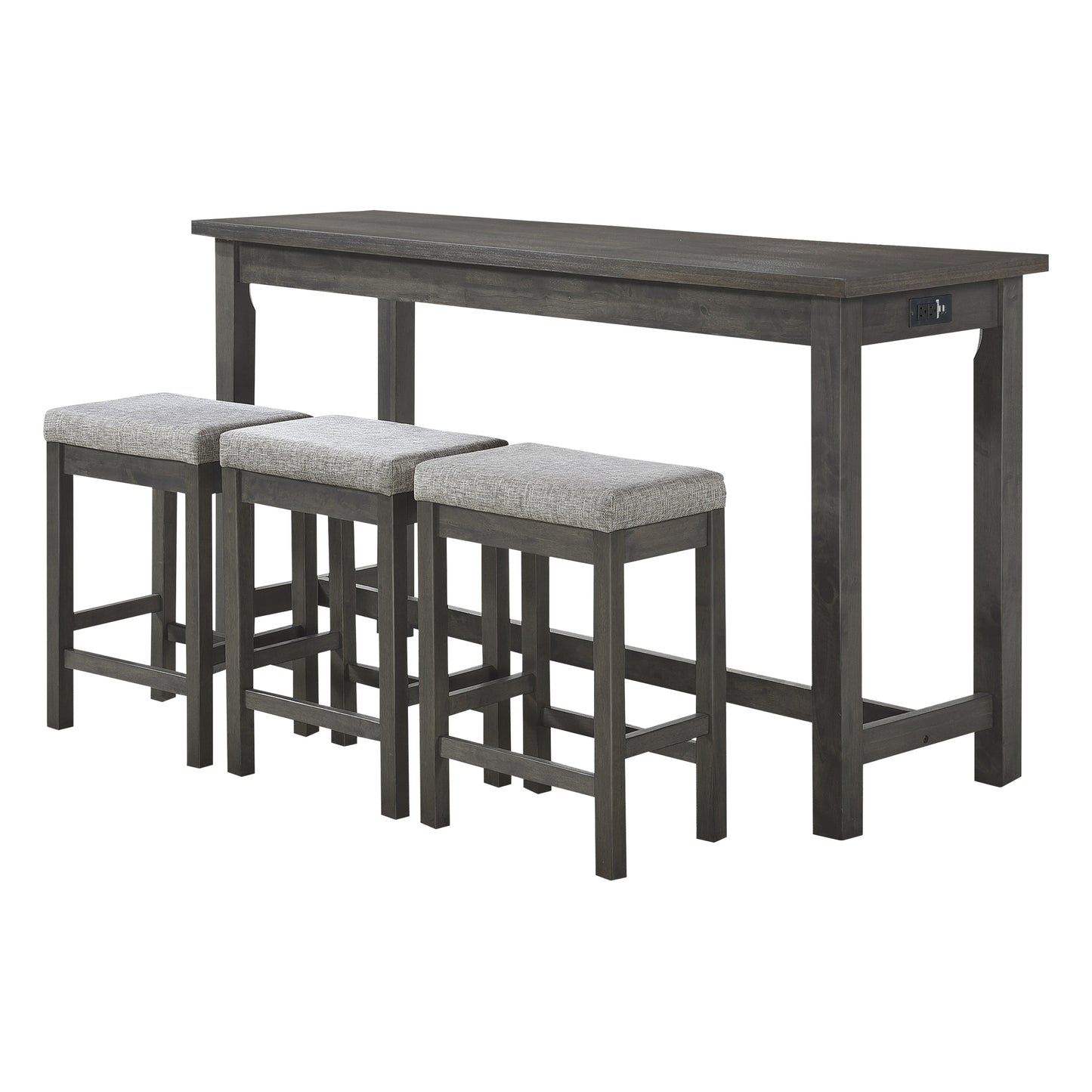 1st Choice Modern Gray Dining Set with USB Ports - Elevate Your Dining Space