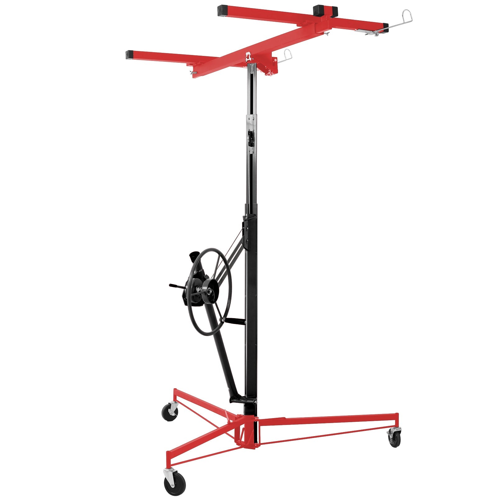 11FT Drywall Panel Hoist Lift – 150 lbs Capacity Steel Construction Red & Black - 1st Choice Furniture Direct