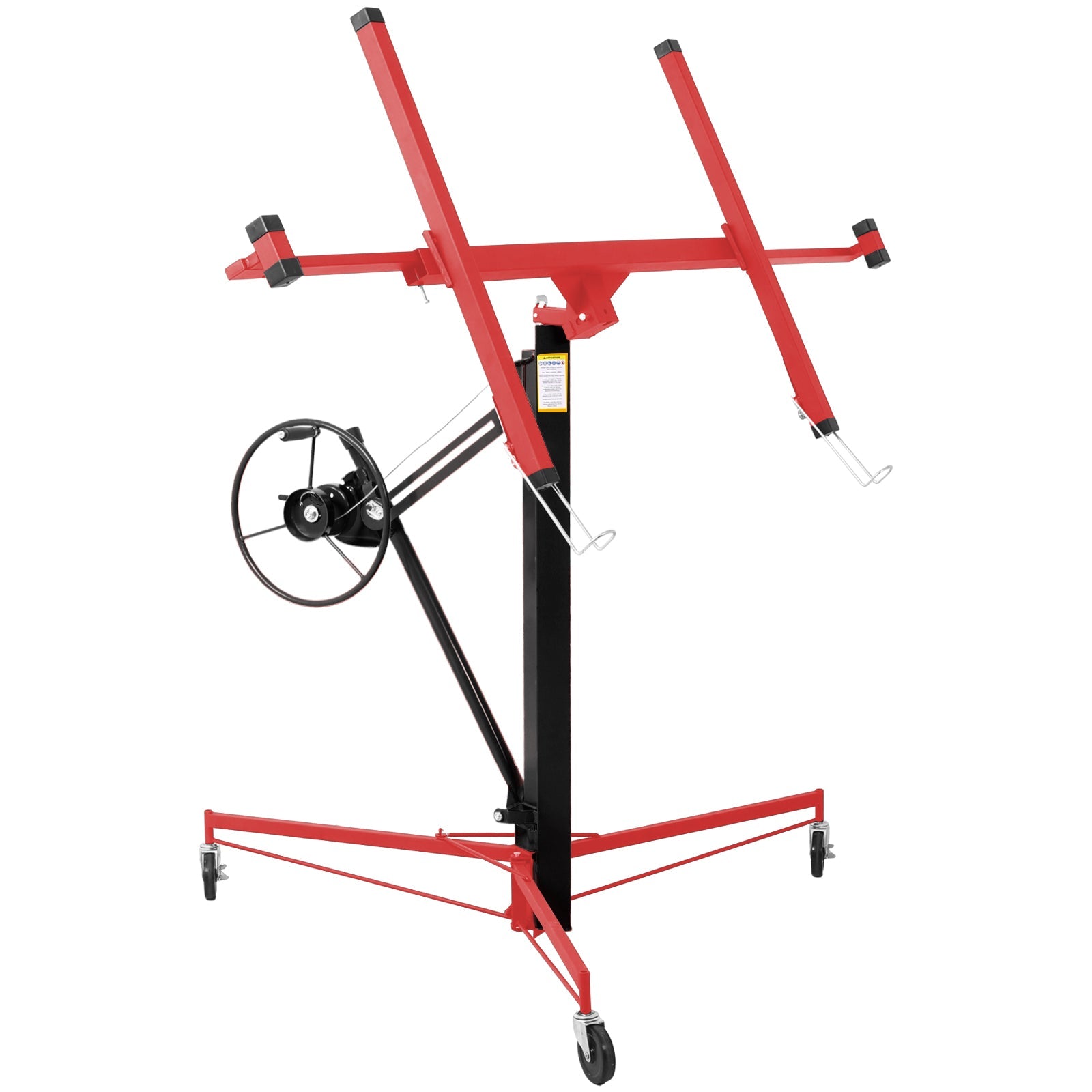 11FT Drywall Panel Hoist Lift – 150 lbs Capacity Steel Construction Red & Black - 1st Choice Furniture Direct