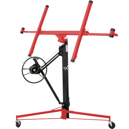11FT Drywall Panel Hoist Lift – 150 lbs Capacity Steel Construction Red & Black - 1st Choice Furniture Direct