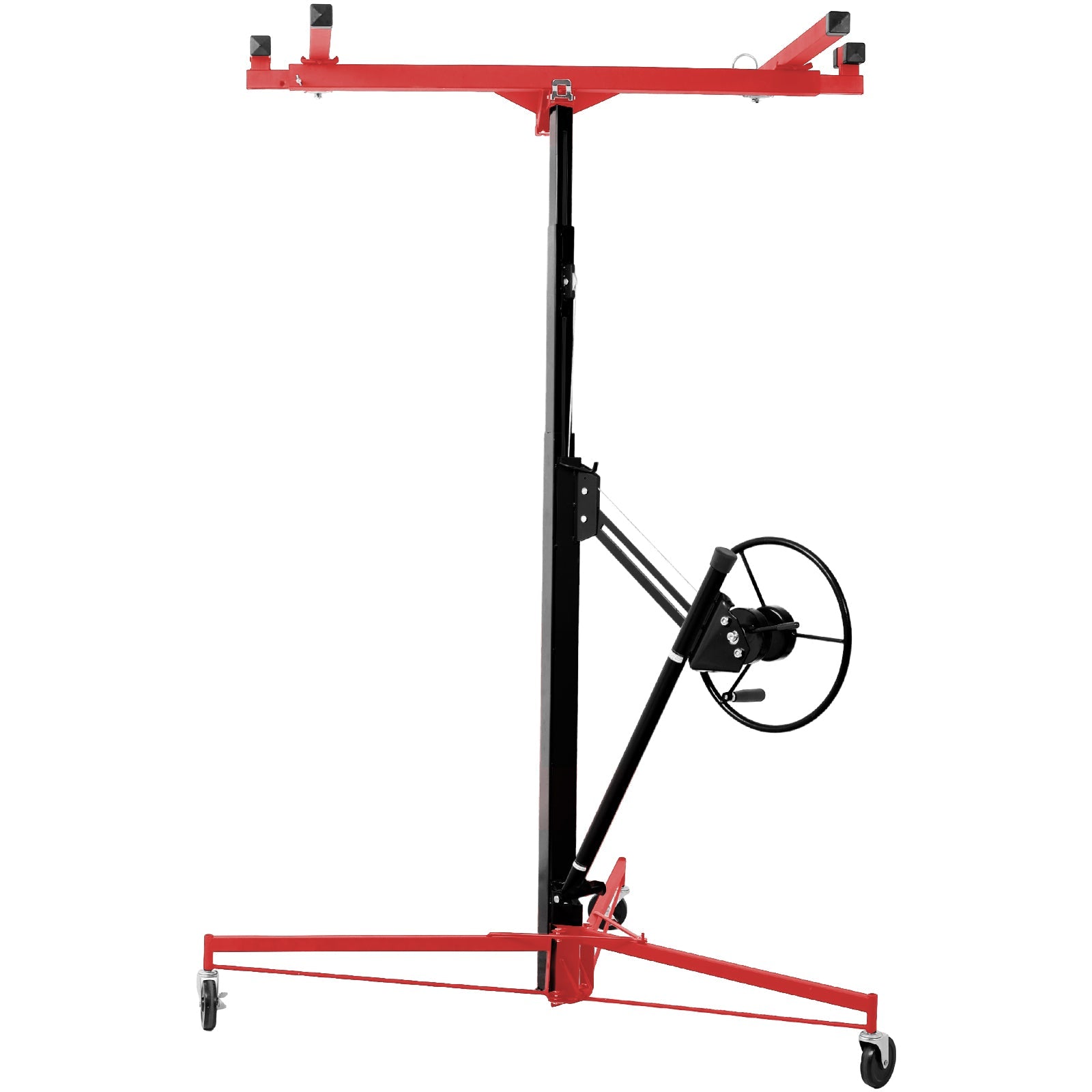 11FT Drywall Panel Hoist Lift – 150 lbs Capacity Steel Construction Red & Black - 1st Choice Furniture Direct