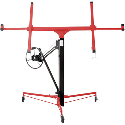 11FT Drywall Panel Hoist Lift – 150 lbs Capacity Steel Construction Red & Black - 1st Choice Furniture Direct