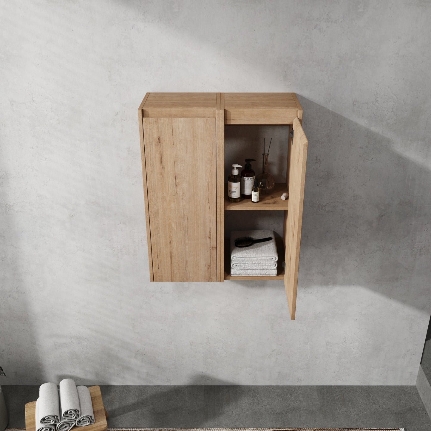 12' Bathroom Side Cabinet, 2 - Soft Close Doors, Float Mounting Design, 12*2(KD - Packing) - 1st Choice Furniture Direct