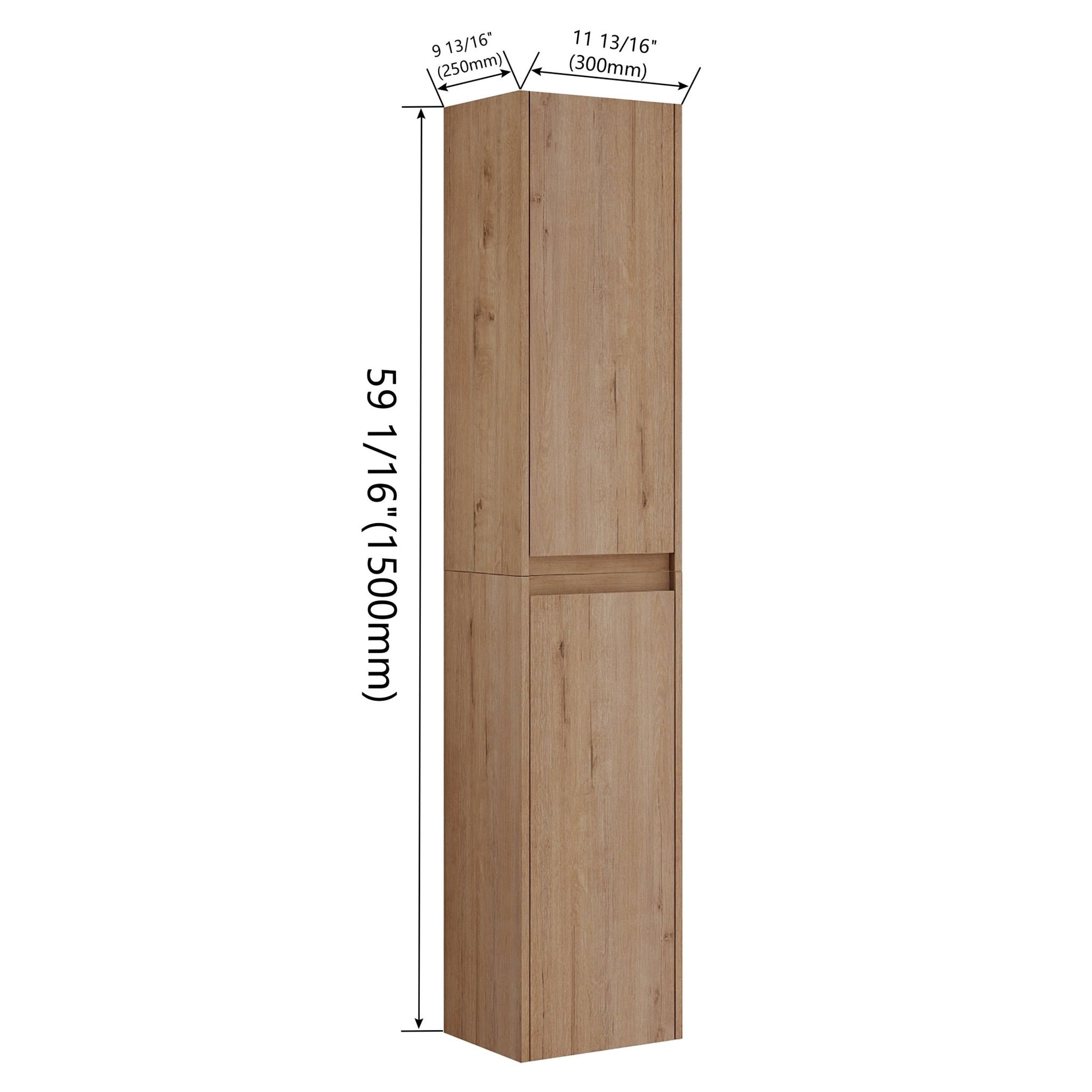 12' Bathroom Side Cabinet, 2 - Soft Close Doors, Float Mounting Design, 12*2(KD - Packing) - 1st Choice Furniture Direct