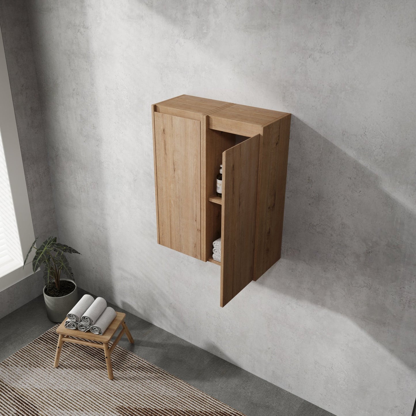 12' Bathroom Side Cabinet, 2 - Soft Close Doors, Float Mounting Design, 12*2(KD - Packing) - 1st Choice Furniture Direct