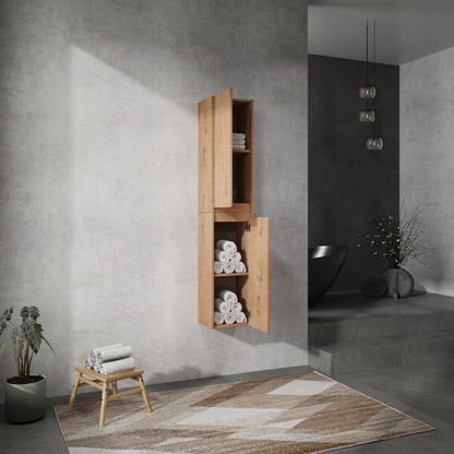 12' Bathroom Side Cabinet, 2 - Soft Close Doors, Float Mounting Design, 12*2(KD - Packing) - 1st Choice Furniture Direct