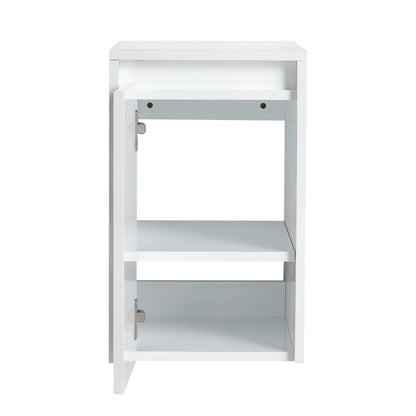 12' Bathroom Side Cabinet, Soft Close Doors, Float Mounting Design, Glossy White,(KD - Packing) - 1st Choice Furniture Direct