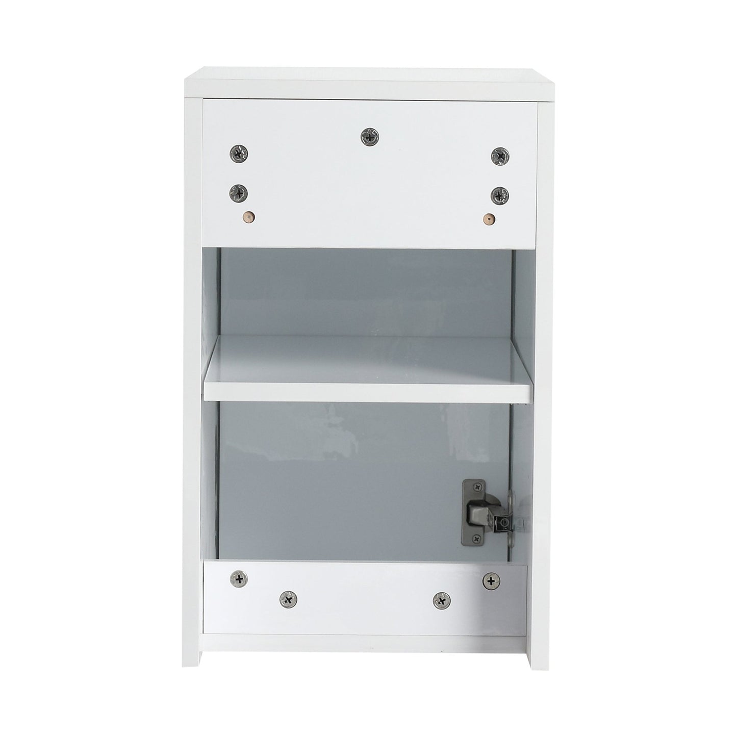 12' Bathroom Side Cabinet, Soft Close Doors, Float Mounting Design, Glossy White,(KD - Packing) - 1st Choice Furniture Direct