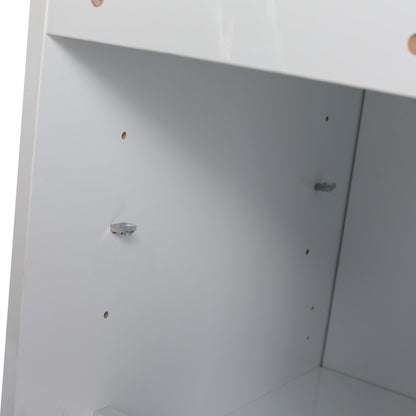 12' Bathroom Side Cabinet, Soft Close Doors, Float Mounting Design, Glossy White,(KD - Packing) - 1st Choice Furniture Direct