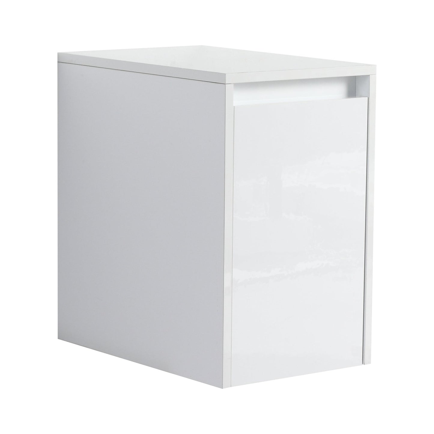 12' Bathroom Side Cabinet, Soft Close Doors, Float Mounting Design, Glossy White,(KD - Packing) - 1st Choice Furniture Direct
