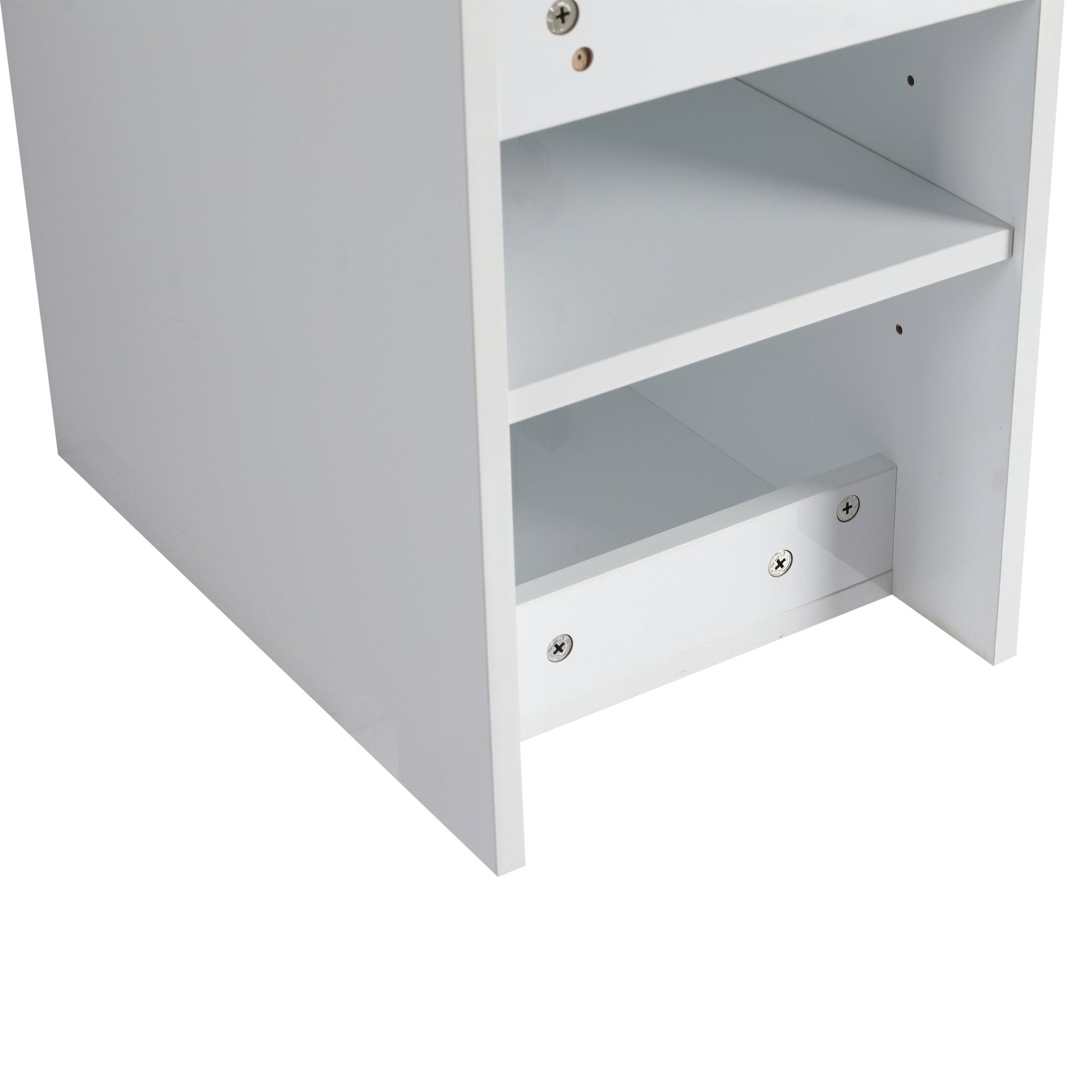12' Bathroom Side Cabinet, Soft Close Doors, Float Mounting Design, Glossy White,(KD - Packing) - 1st Choice Furniture Direct