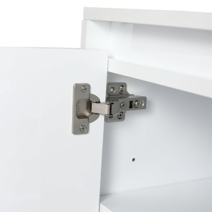 12' Bathroom Side Cabinet, Soft Close Doors, Float Mounting Design, Glossy White,(KD - Packing) - 1st Choice Furniture Direct