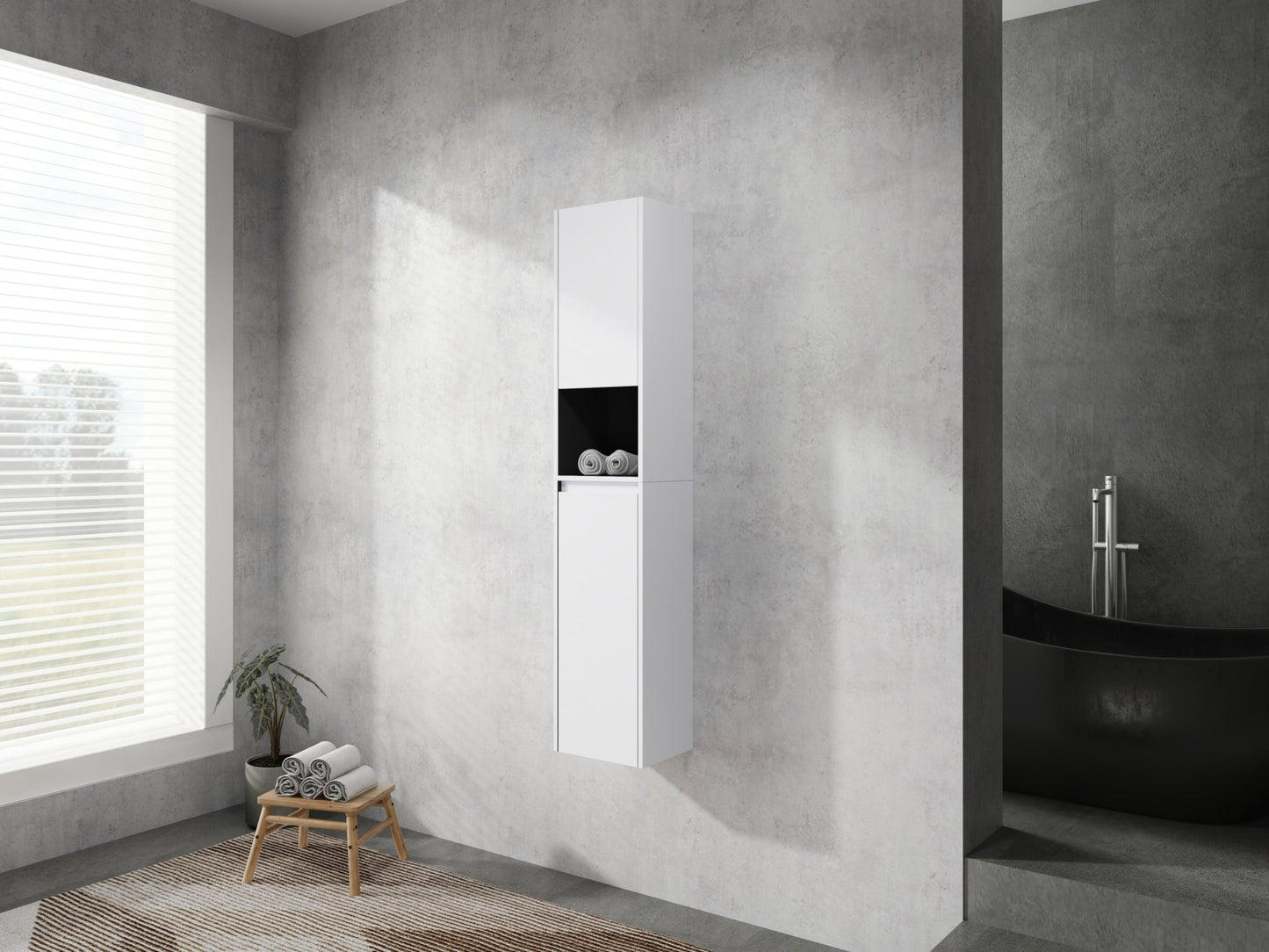 12' Bathroom Side Cabinet,2 - Soft Close Doors,Float Mounting Design,12*2(KD - Packing) - 1st Choice Furniture Direct