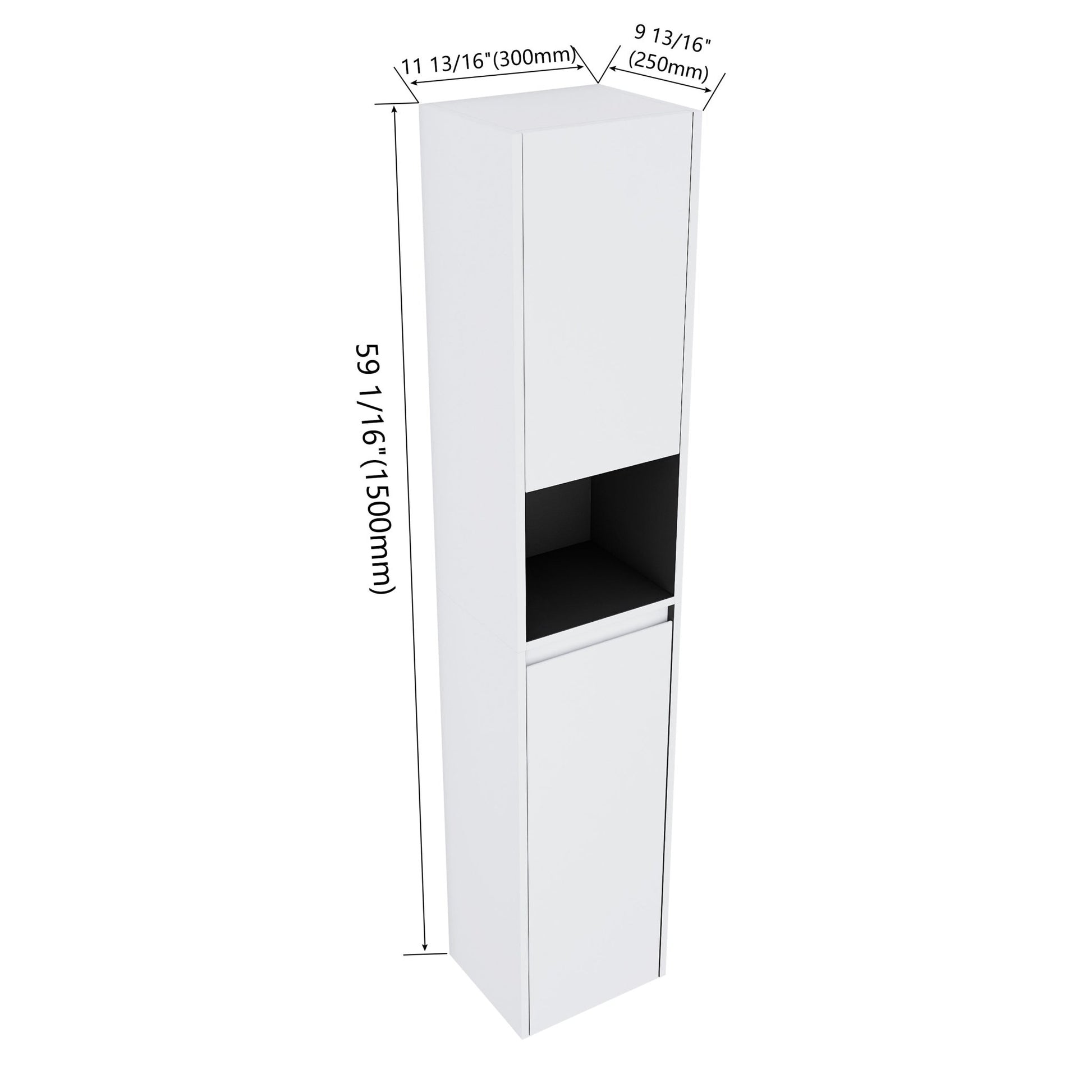 12' Bathroom Side Cabinet,2 - Soft Close Doors,Float Mounting Design,12*2(KD - Packing) - 1st Choice Furniture Direct