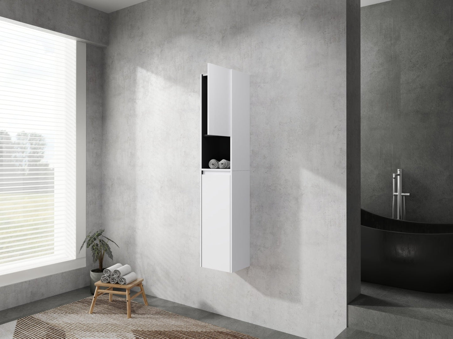 12' Bathroom Side Cabinet,2 - Soft Close Doors,Float Mounting Design,12*2(KD - Packing) - 1st Choice Furniture Direct