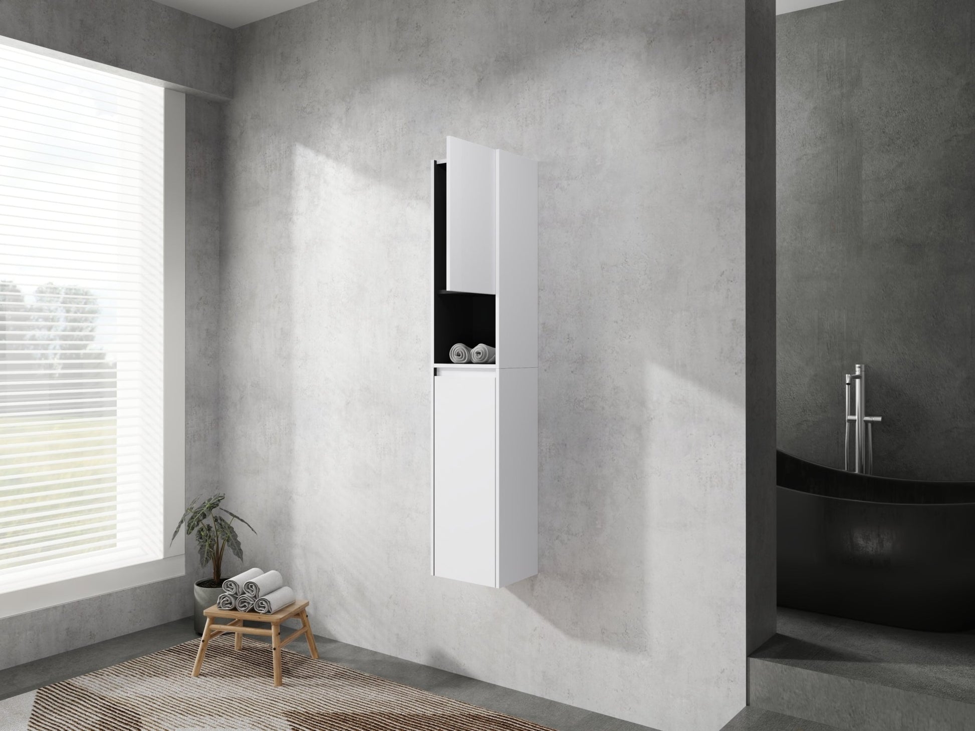 12' Bathroom Side Cabinet,2 - Soft Close Doors,Float Mounting Design,12*2(KD - Packing) - 1st Choice Furniture Direct