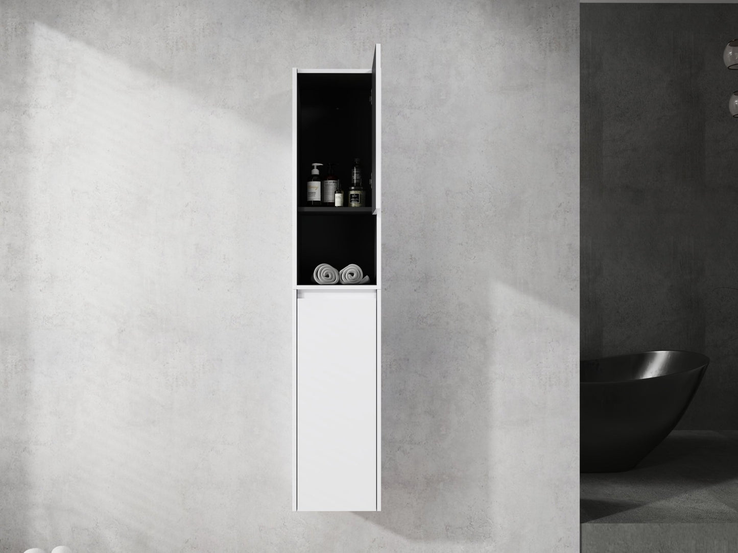 12' Bathroom Side Cabinet,2 - Soft Close Doors,Float Mounting Design,12*2(KD - Packing) - 1st Choice Furniture Direct