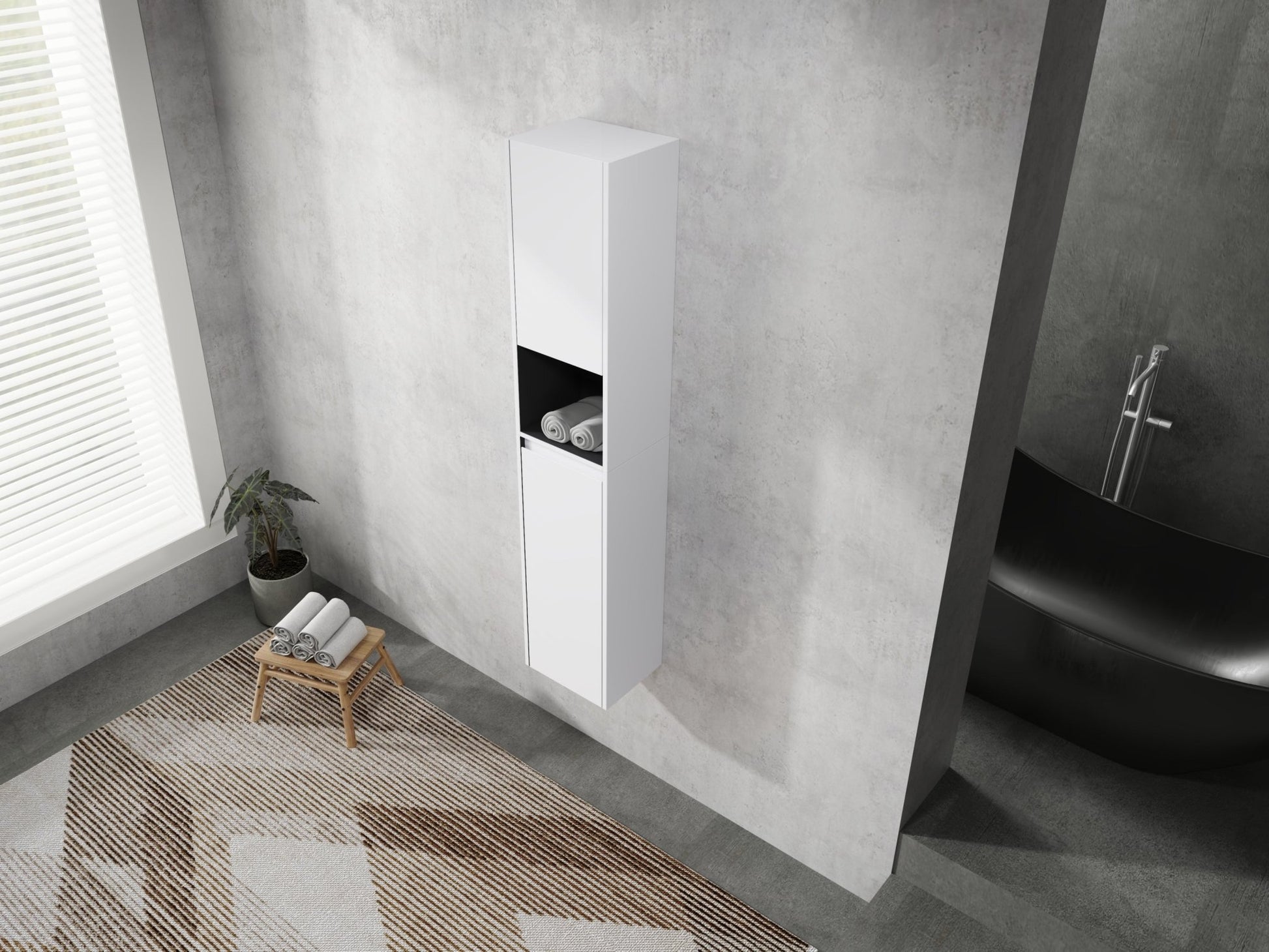 12' Bathroom Side Cabinet,2 - Soft Close Doors,Float Mounting Design,12*2(KD - Packing) - 1st Choice Furniture Direct