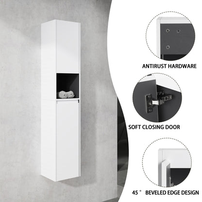 12' Bathroom Side Cabinet,2 - Soft Close Doors,Float Mounting Design,12*2(KD - Packing) - 1st Choice Furniture Direct