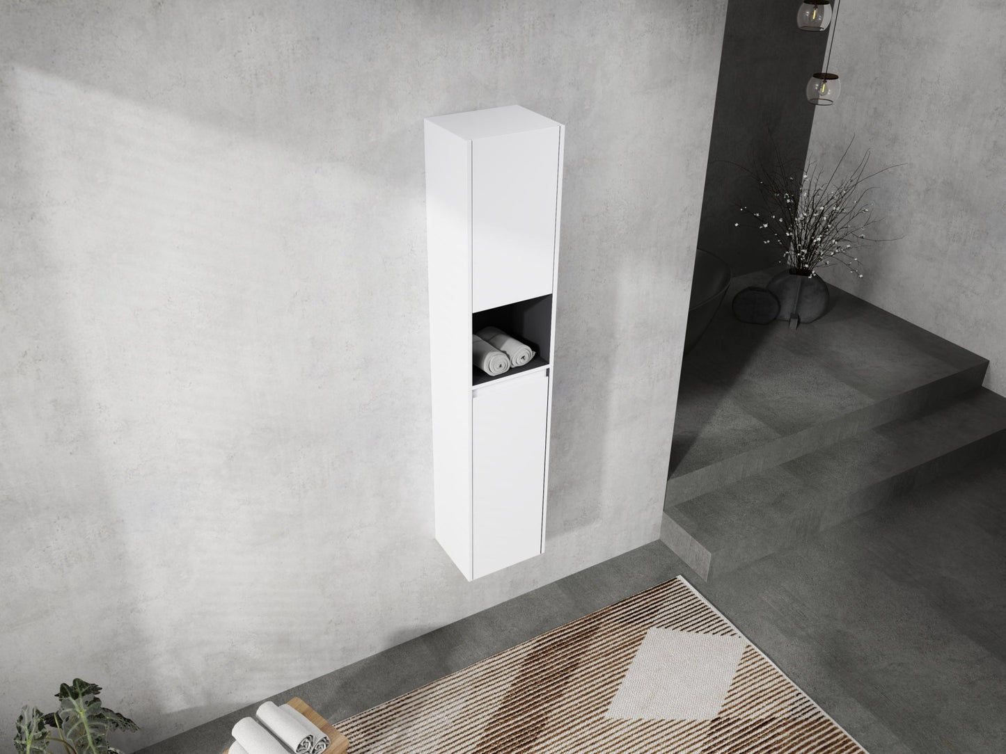 12' Bathroom Side Cabinet,2 - Soft Close Doors,Float Mounting Design,12*2(KD - Packing) - 1st Choice Furniture Direct