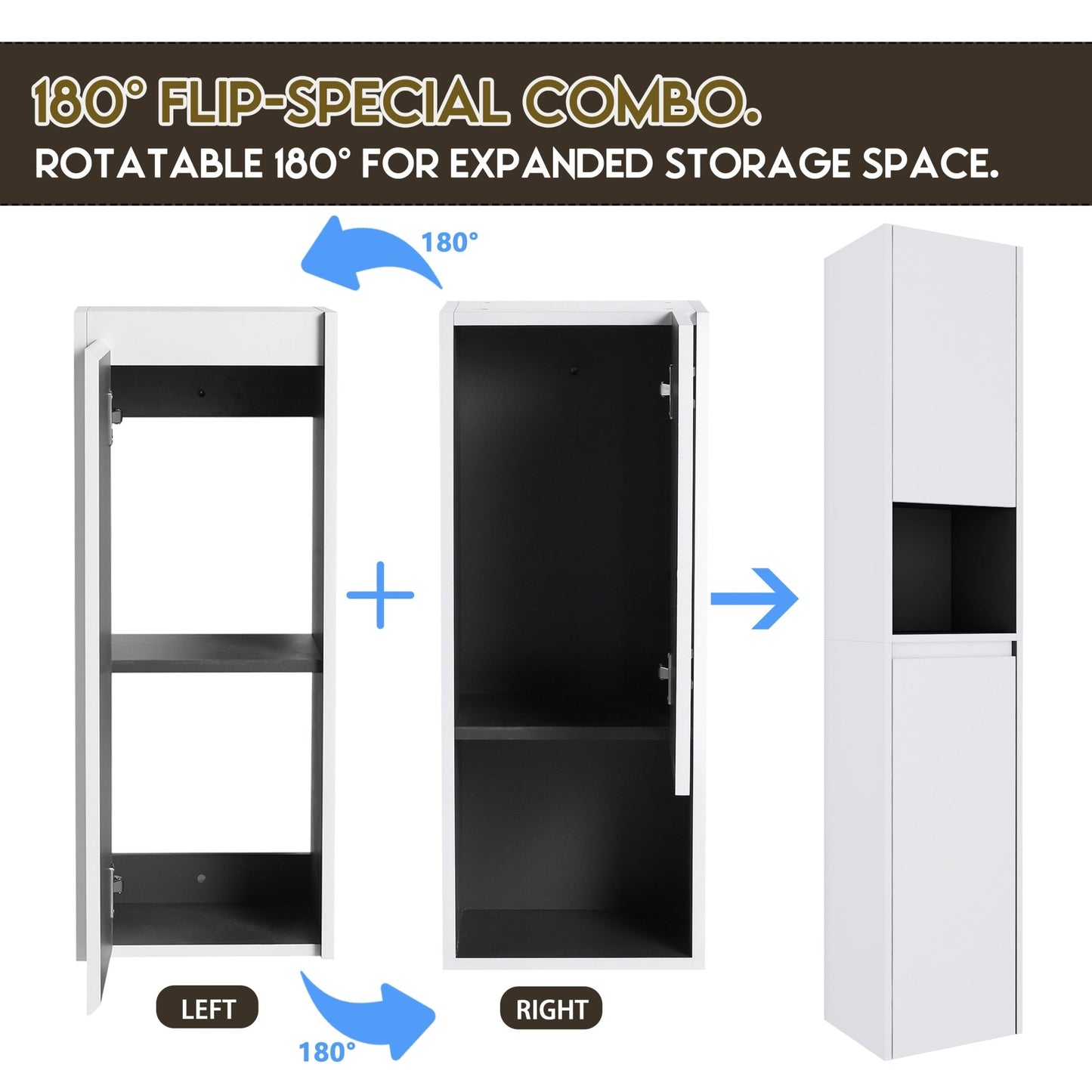 12' Bathroom Side Cabinet,2 - Soft Close Doors,Float Mounting Design,12*2(KD - Packing) - 1st Choice Furniture Direct