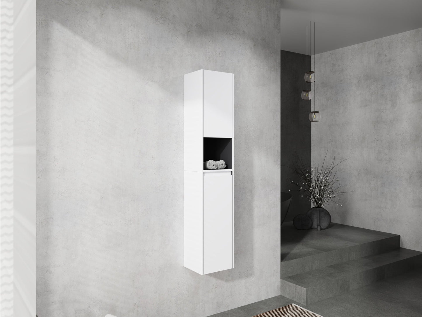12' Bathroom Side Cabinet,2 - Soft Close Doors,Float Mounting Design,12*2(KD - Packing) - 1st Choice Furniture Direct