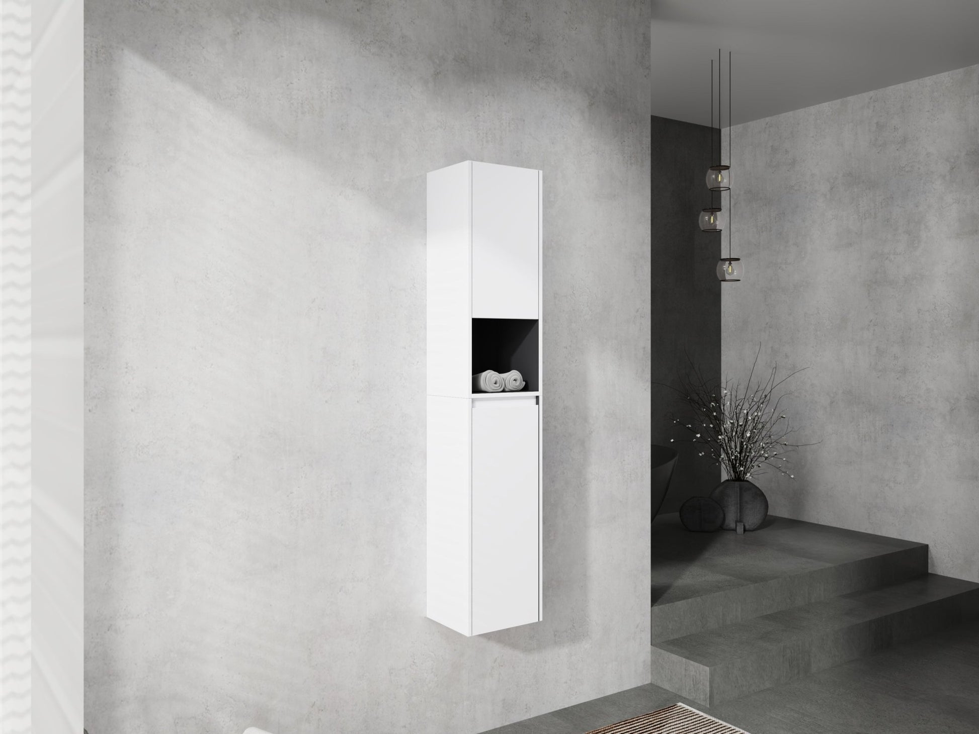 12' Bathroom Side Cabinet,2 - Soft Close Doors,Float Mounting Design,12*2(KD - Packing) - 1st Choice Furniture Direct