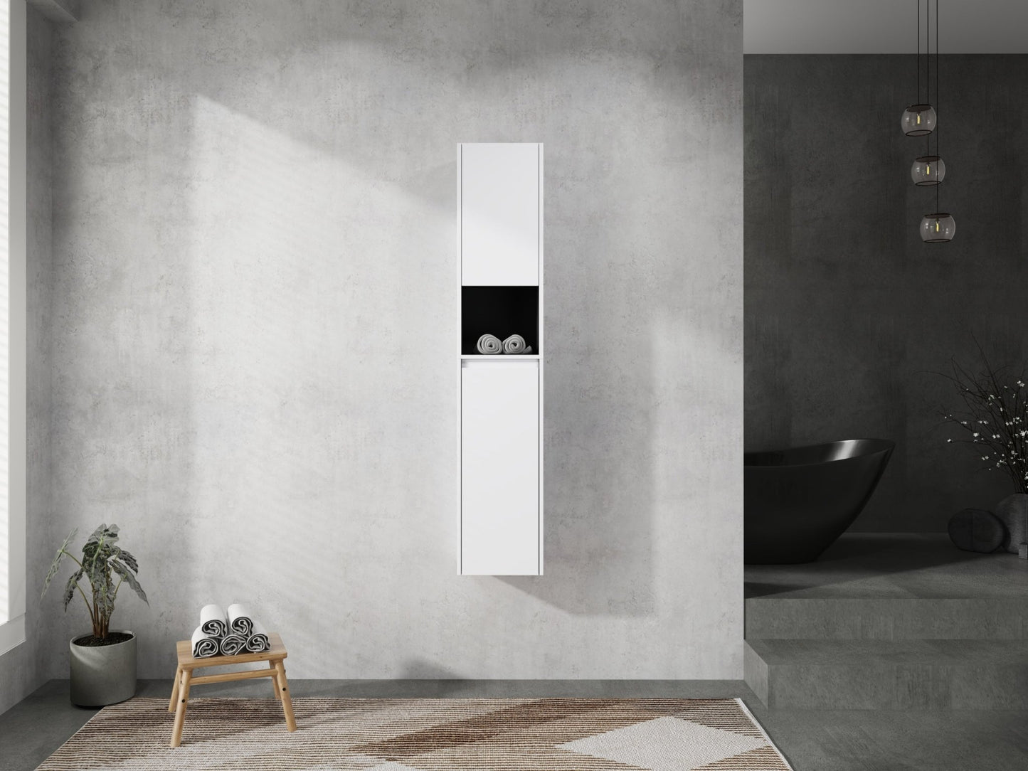 12' Bathroom Side Cabinet,2 - Soft Close Doors,Float Mounting Design,12*2(KD - Packing) - 1st Choice Furniture Direct