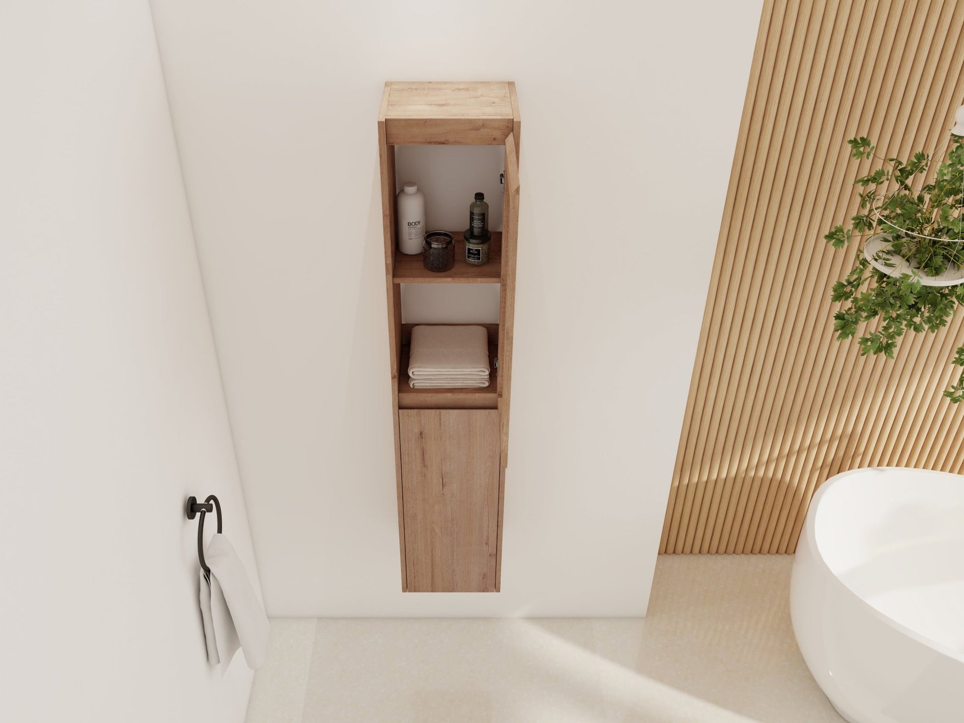 12' Bathroom Side Cabinet,Soft Close Doors,Float Mounting Design, 00512IMO - 00112IMO (KD - Packing) - 1st Choice Furniture Direct
