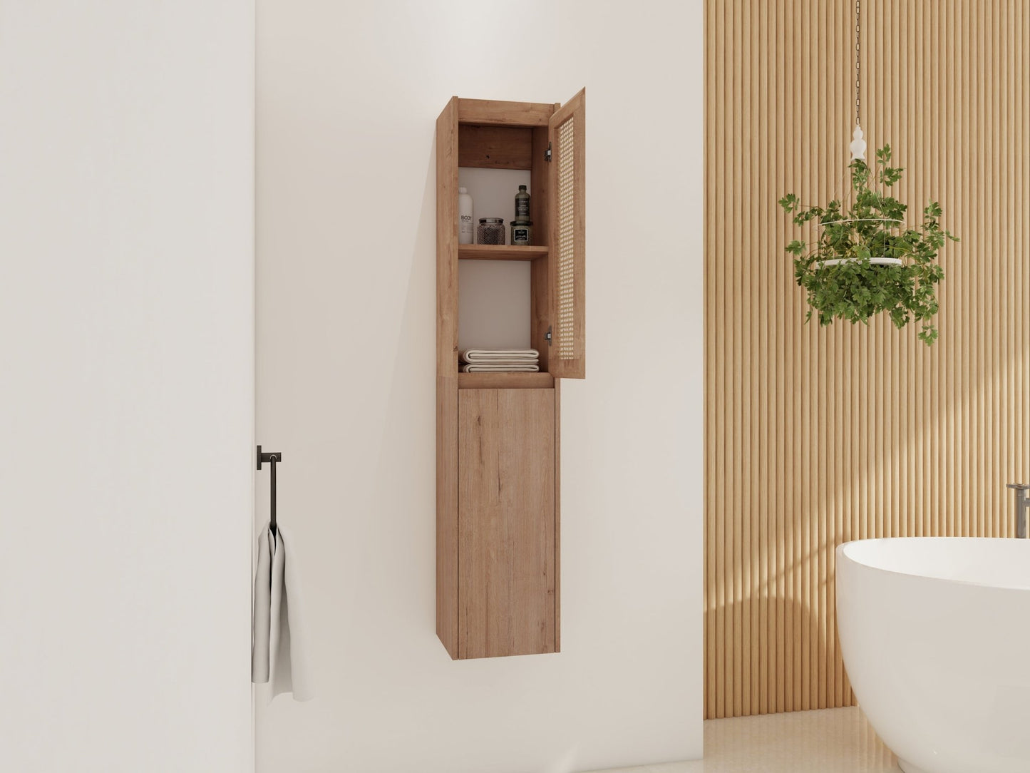 12' Bathroom Side Cabinet,Soft Close Doors,Float Mounting Design, 00512IMO - 00112IMO (KD - Packing) - 1st Choice Furniture Direct