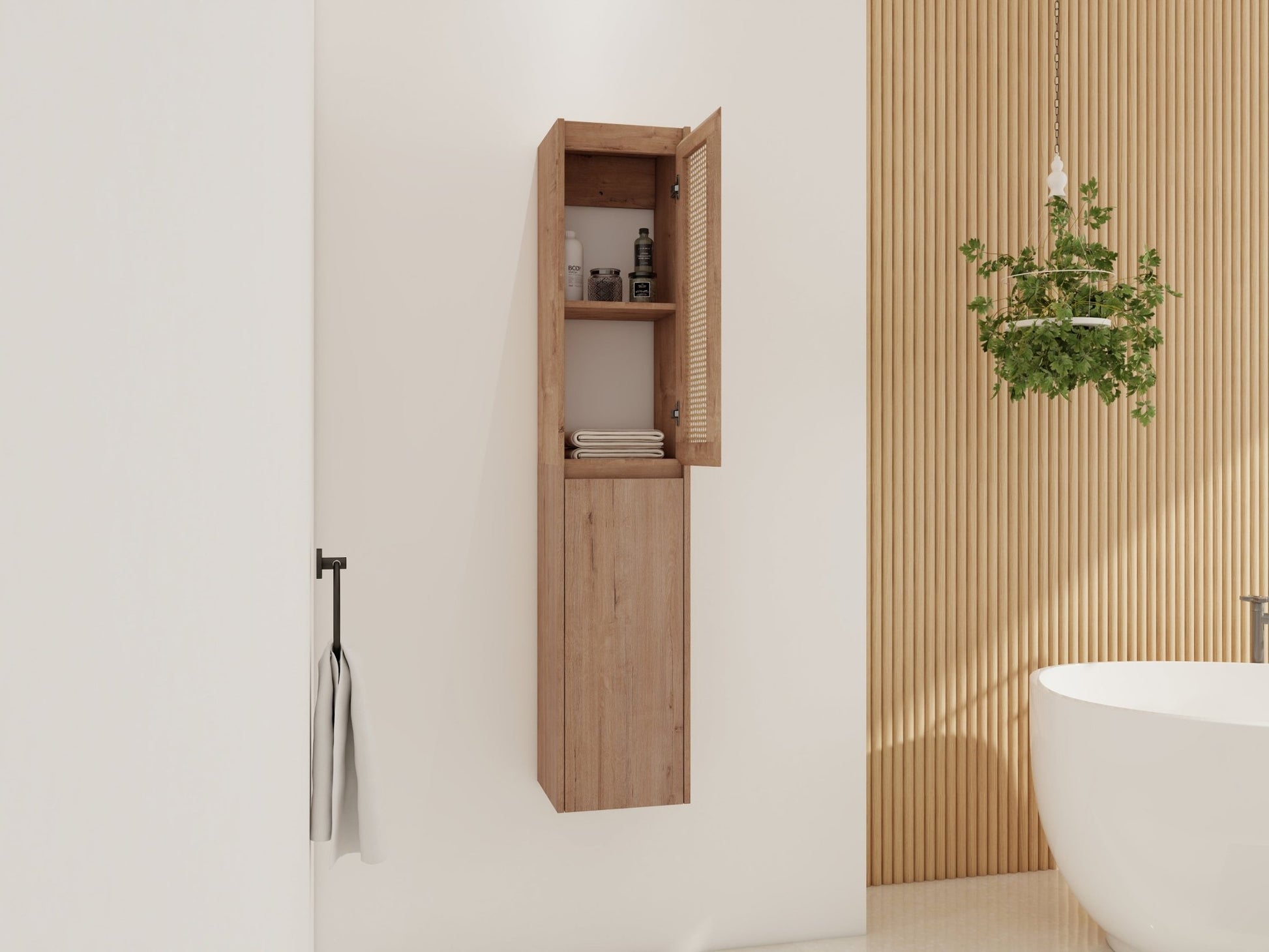 12' Bathroom Side Cabinet,Soft Close Doors,Float Mounting Design, 00512IMO - 00112IMO (KD - Packing) - 1st Choice Furniture Direct