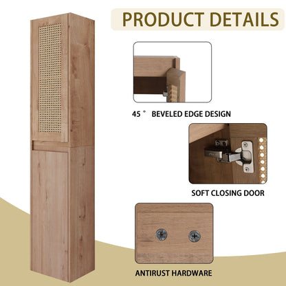 12' Bathroom Side Cabinet,Soft Close Doors,Float Mounting Design, 00512IMO - 00112IMO (KD - Packing) - 1st Choice Furniture Direct