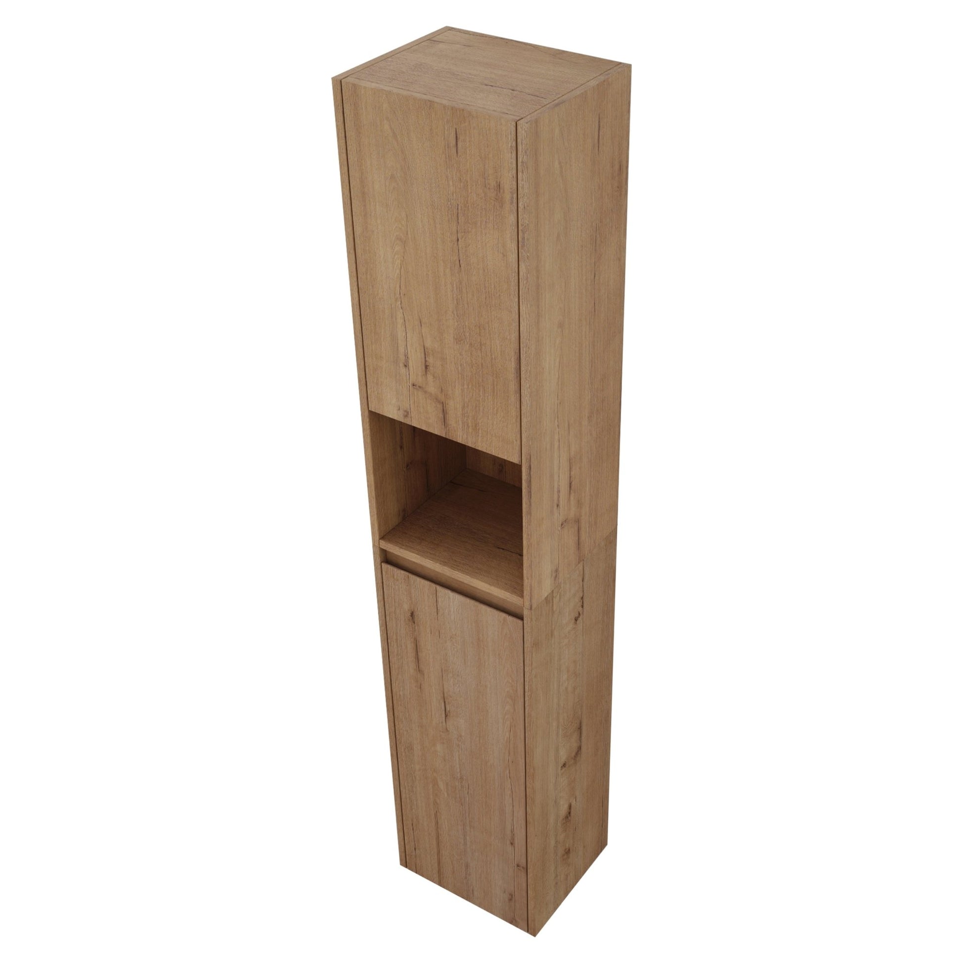 12' Bathroom Side Cabinet,Soft Close Doors,Float Mounting Design,Imitative Oak, SC00112IMO+SC00212IMO - K (KD - Packing) - 1st Choice Furniture Direct