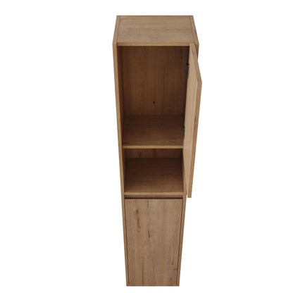 12' Bathroom Side Cabinet,Soft Close Doors,Float Mounting Design,Imitative Oak, SC00112IMO+SC00212IMO - K (KD - Packing) - 1st Choice Furniture Direct
