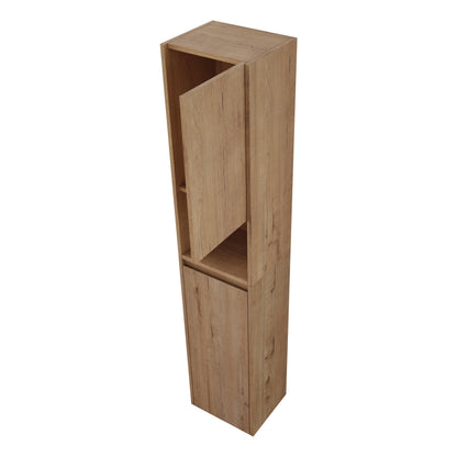 12' Bathroom Side Cabinet,Soft Close Doors,Float Mounting Design,Imitative Oak, SC00112IMO+SC00212IMO - K (KD - Packing) - 1st Choice Furniture Direct
