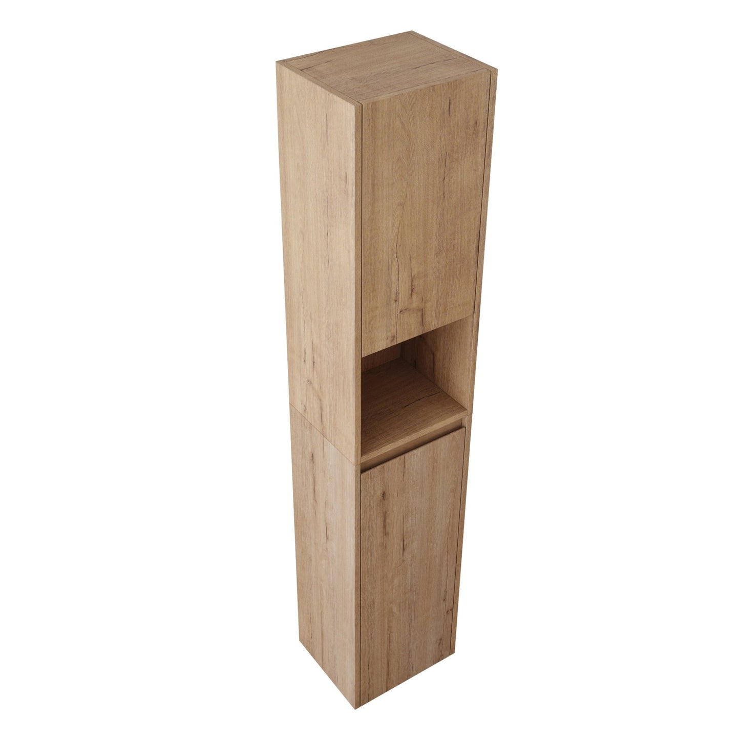 12' Bathroom Side Cabinet,Soft Close Doors,Float Mounting Design,Imitative Oak, SC00112IMO+SC00212IMO - K (KD - Packing) - 1st Choice Furniture Direct