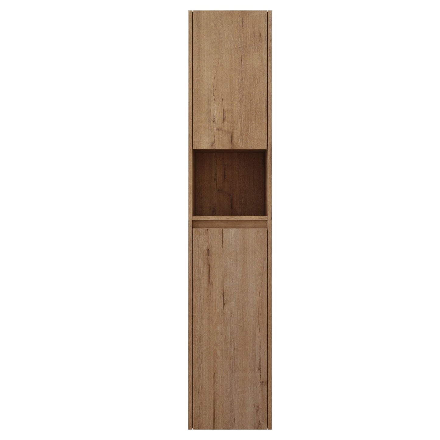 12' Bathroom Side Cabinet,Soft Close Doors,Float Mounting Design,Imitative Oak, SC00112IMO+SC00212IMO - K (KD - Packing) - 1st Choice Furniture Direct