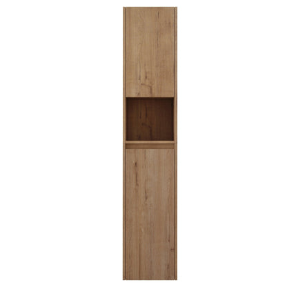 12' Bathroom Side Cabinet,Soft Close Doors,Float Mounting Design,Imitative Oak, SC00112IMO+SC00212IMO - K (KD - Packing) - 1st Choice Furniture Direct