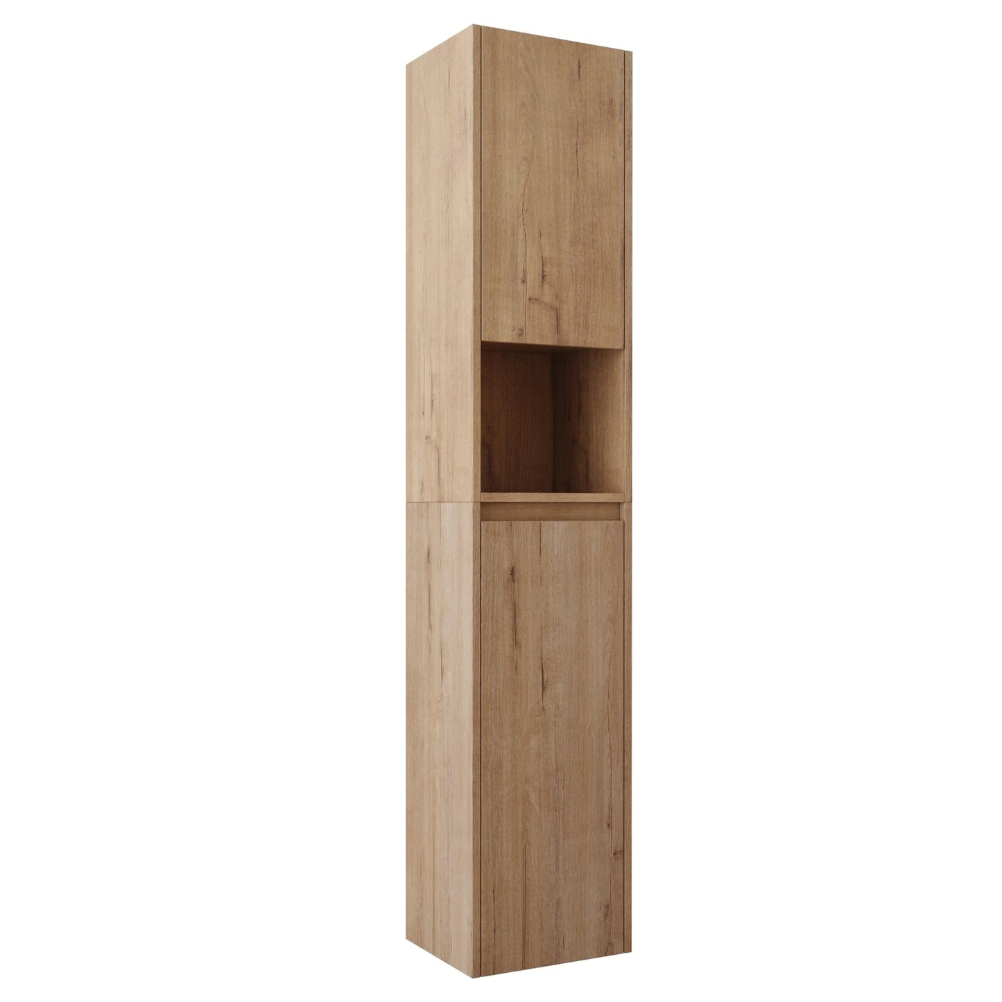12' Bathroom Side Cabinet,Soft Close Doors,Float Mounting Design,Imitative Oak, SC00112IMO+SC00212IMO - K (KD - Packing) - 1st Choice Furniture Direct