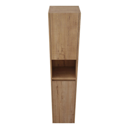 12' Bathroom Side Cabinet,Soft Close Doors,Float Mounting Design,Imitative Oak, SC00112IMO+SC00212IMO - K (KD - Packing) - 1st Choice Furniture Direct