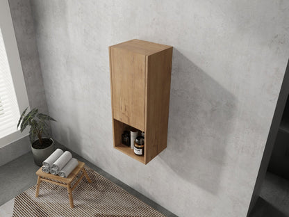 12' Bathroom Side Cabinet,Soft Close Doors,Float Mounting Design,Imitative Oak,(KD - Packing) - 1st Choice Furniture Direct