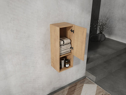 12' Bathroom Side Cabinet,Soft Close Doors,Float Mounting Design,Imitative Oak,(KD - Packing) - 1st Choice Furniture Direct