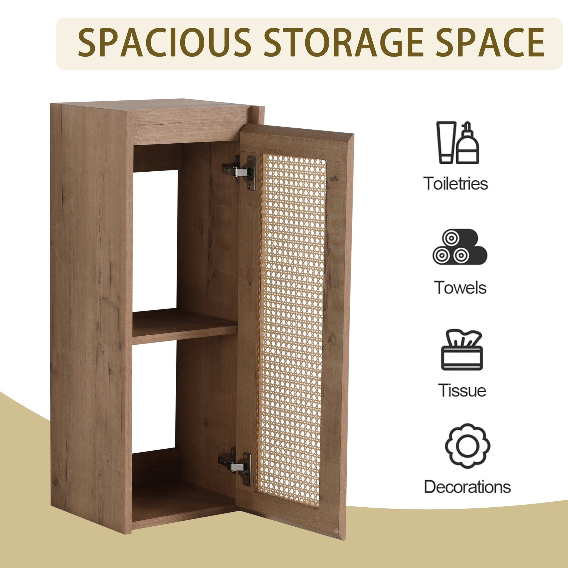 12' Bathroom Side Cabinet,Soft Close Doors,Float Mounting Design,(KD - Packing) - 1st Choice Furniture Direct