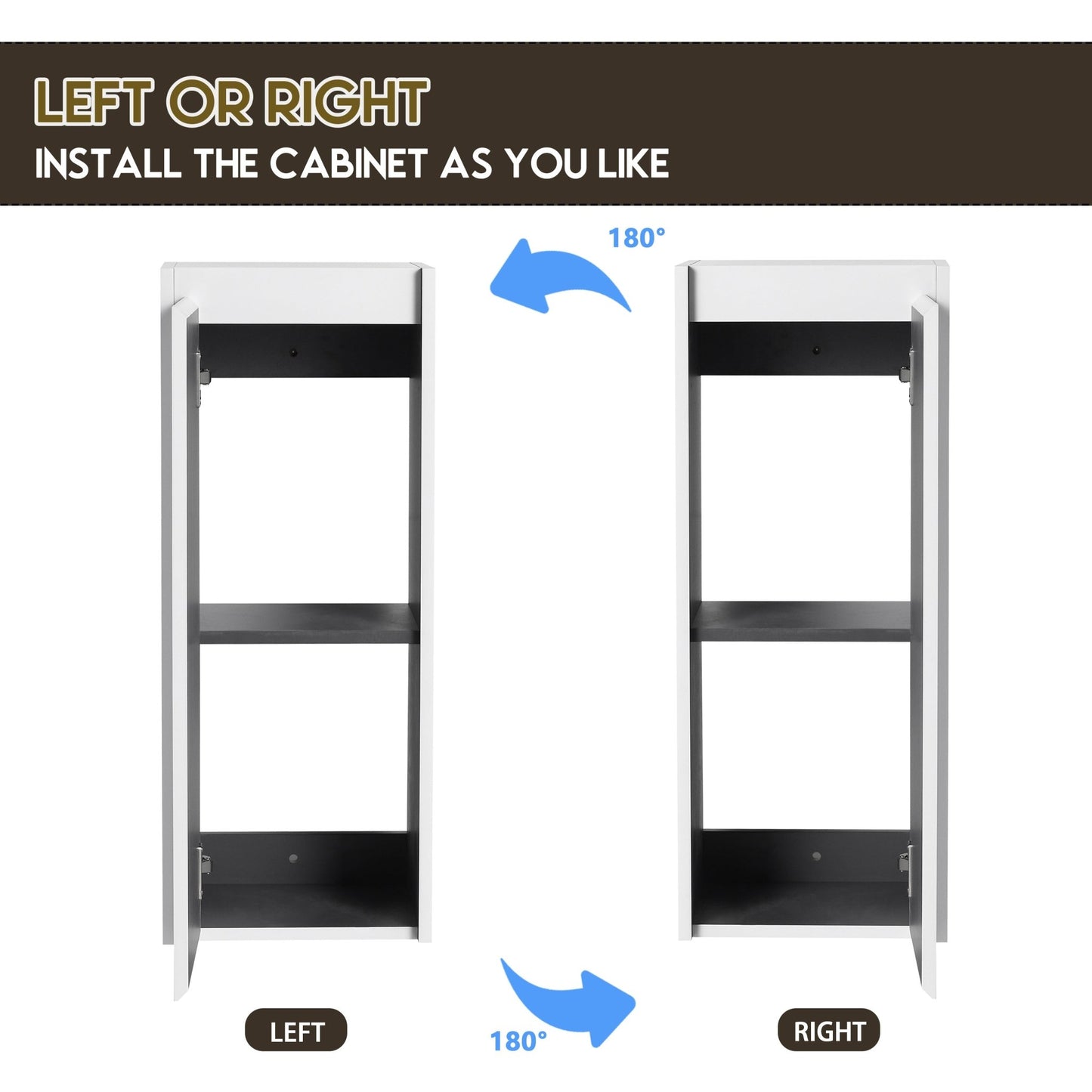 12' Bathroom Side Cabinet,Soft Close Doors,Float Mounting Design,(KD - Packing) - 1st Choice Furniture Direct