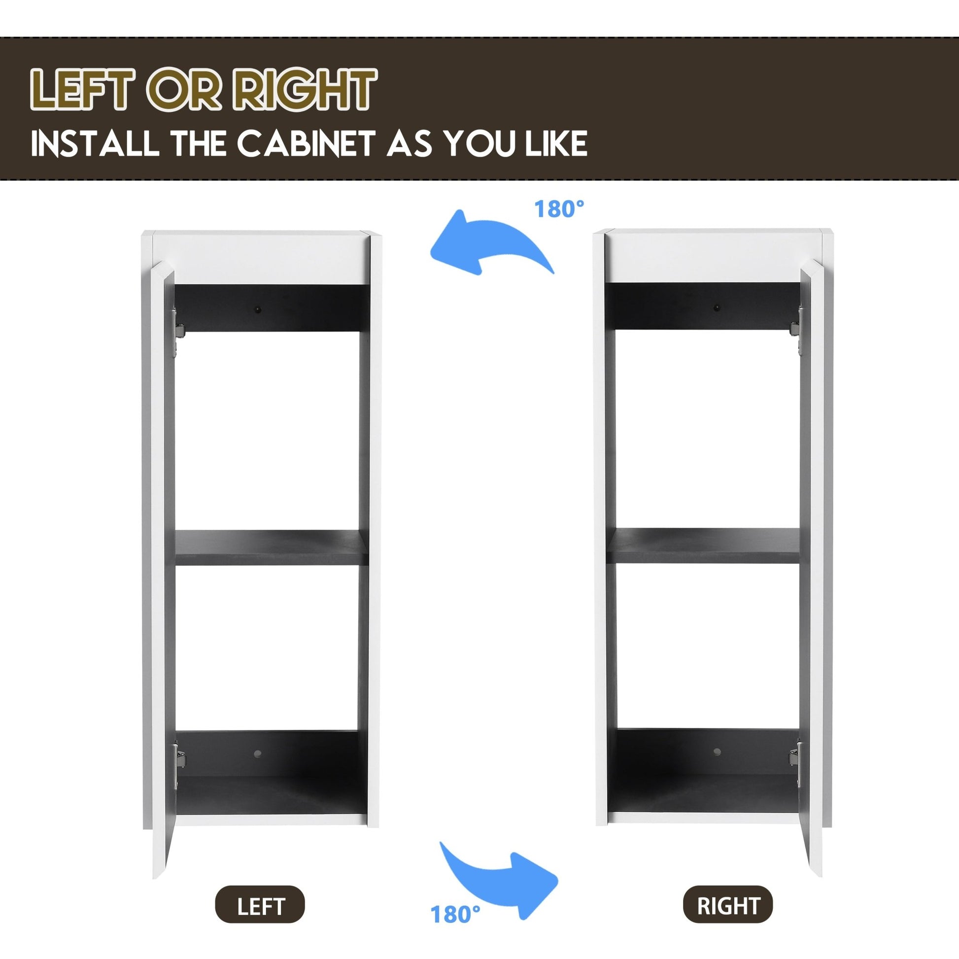 12' Bathroom Side Cabinet,Soft Close Doors,Float Mounting Design,(KD - Packing) - 1st Choice Furniture Direct