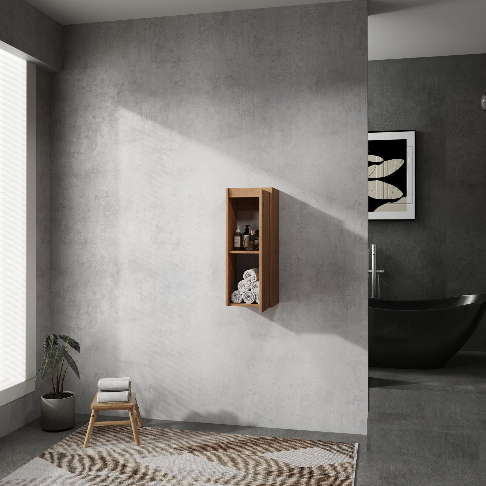 12' Bathroom Side Cabinet,Soft Close Doors,Float Mounting Design,(KD - Packing) - 1st Choice Furniture Direct