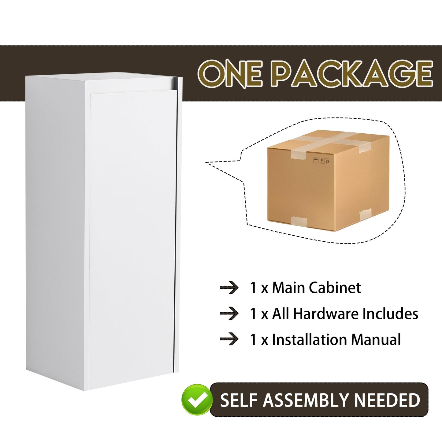 12' Bathroom Side Cabinet,Soft Close Doors,Float Mounting Design,(KD - Packing) - 1st Choice Furniture Direct