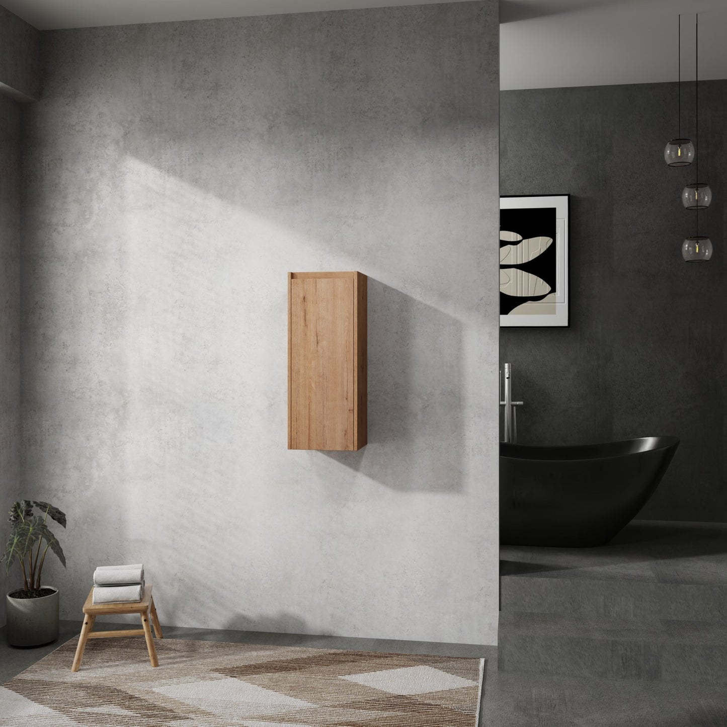 12' Bathroom Side Cabinet,Soft Close Doors,Float Mounting Design,(KD - Packing) - 1st Choice Furniture Direct